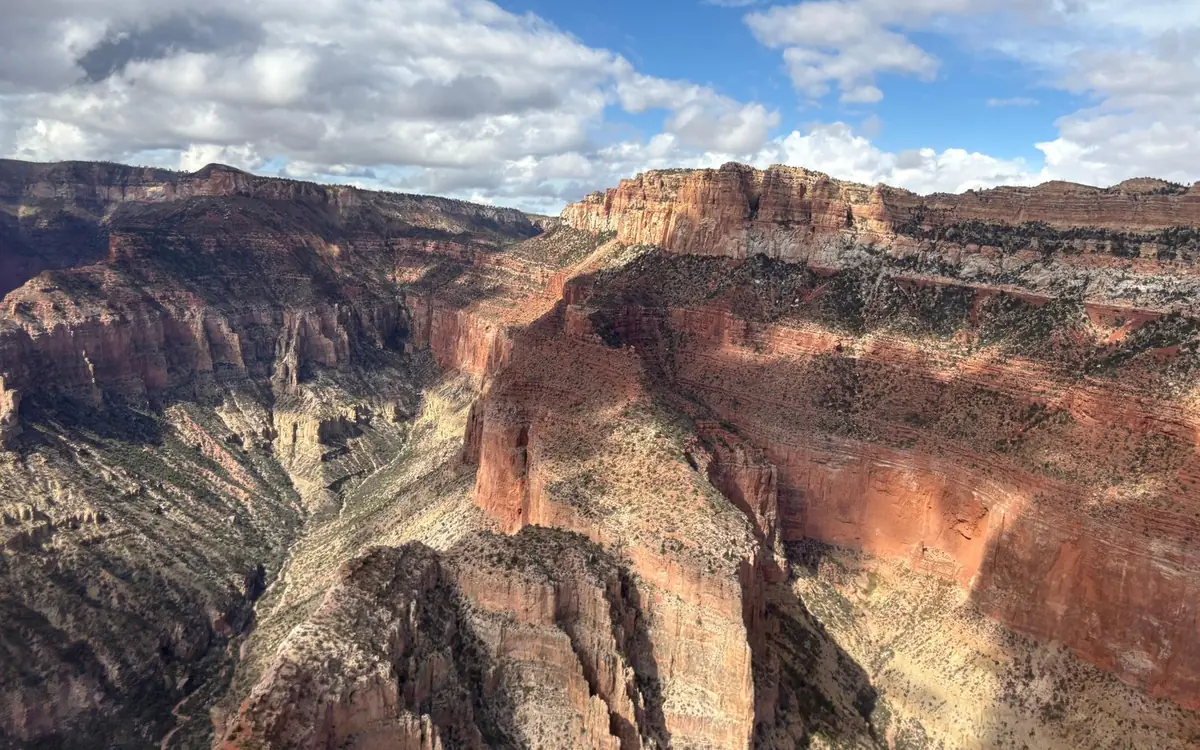 The Grand Canyon seen from the air on a scenic helicopter route