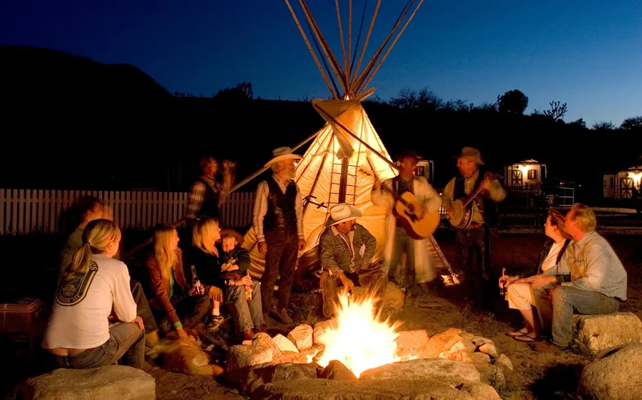 A campfire at a ranch near the Grand Canyon